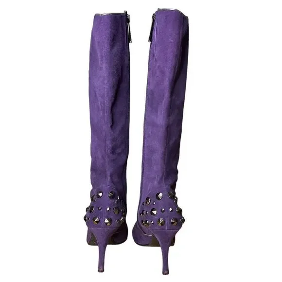 Donald J. Pliner Studded Suede High Heel Boots